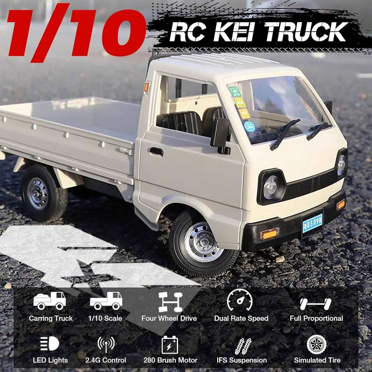 Licenced Suzuki  WPL D14 RC Drift Car 1/10 4WD Off Road Truck RTR 2.4 GHz Remote 4x4 Kei Truck