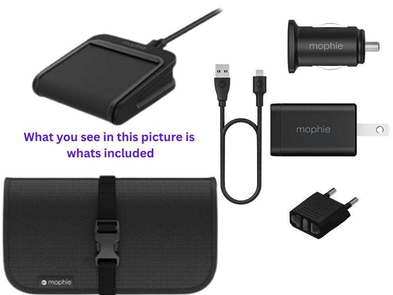 Mophie  Portable, Wireless Charging Travel Kit for Samsung, Apple iPhone  and Other Qi-Enabled phone