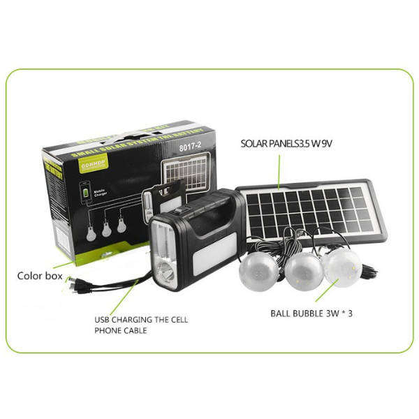 GD 8017-2 Solar system - Perfect for camping/Home back up lights