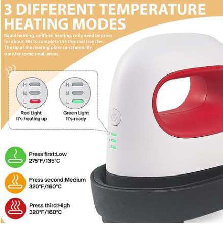 Mini Heat Press Machine - Heat press iron for T Shirts, Canvas, Shoes