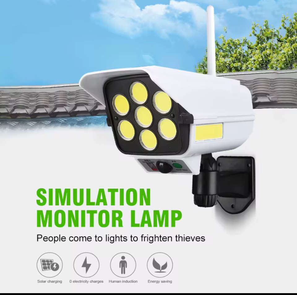 Solar LED Outdoor Security Spot Light  Simulation Monitor Lamp