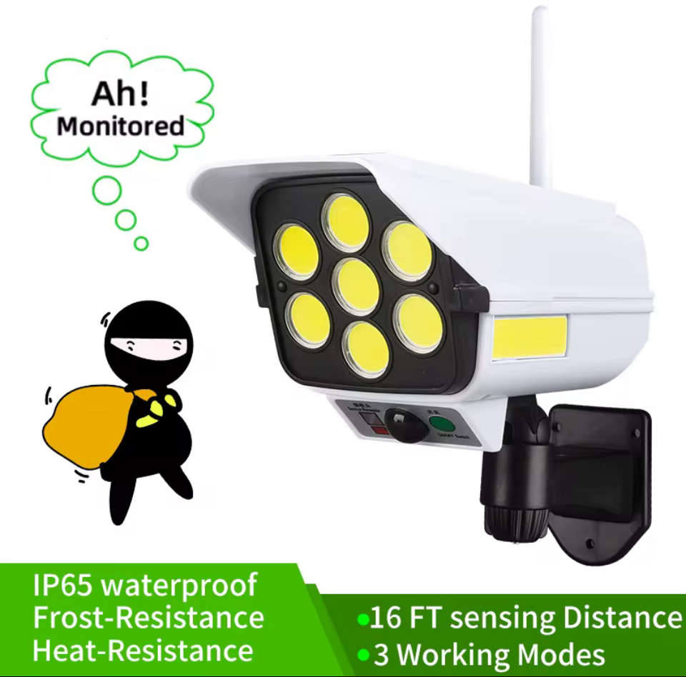 Solar LED Outdoor Security Spot Light  Simulation Monitor Lamp