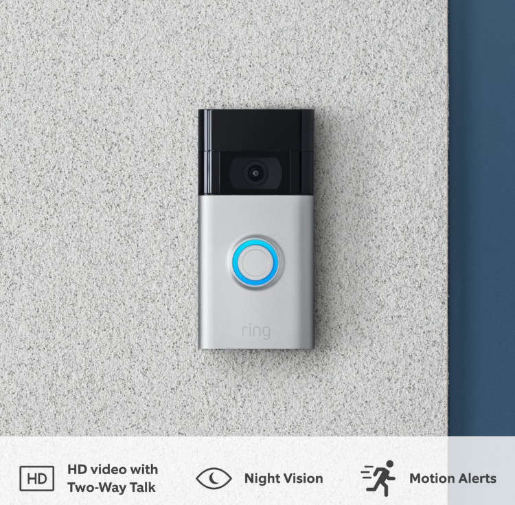 Ring Video Doorbell 2nd Gen | 1080p HD Video | Satin Nickel
