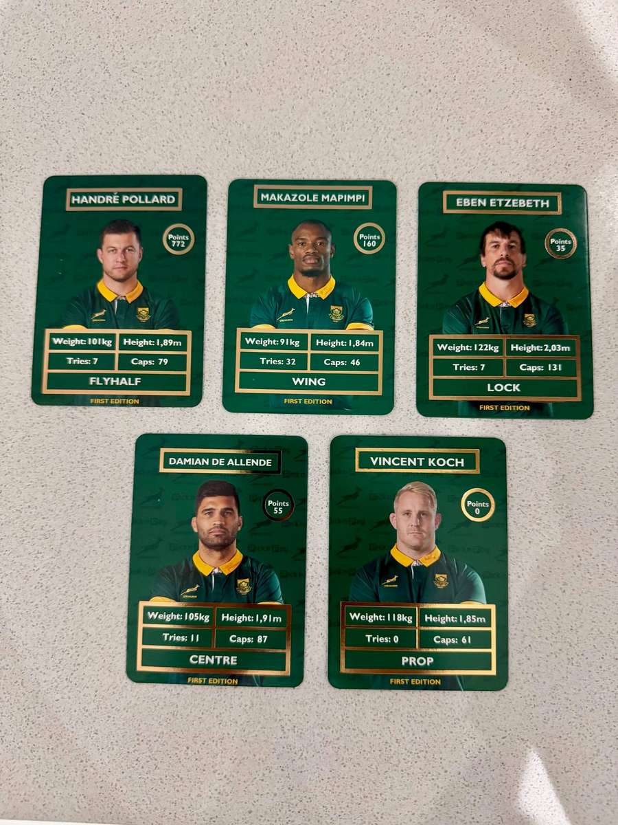 Pick n Pay Springbok Rugby Cards - 5 cards