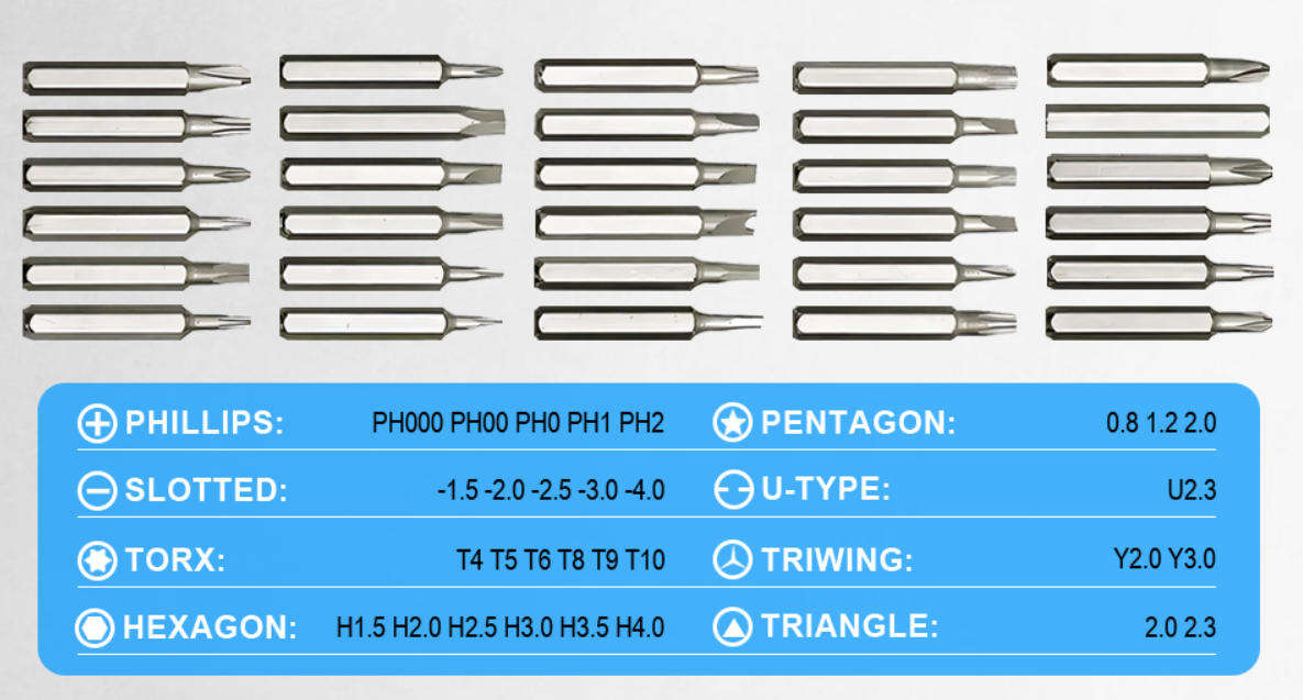 32 in 1 Multifunctional Precision Screwdriver Set Mini  Magnetic Torx Phillips Screw Driver