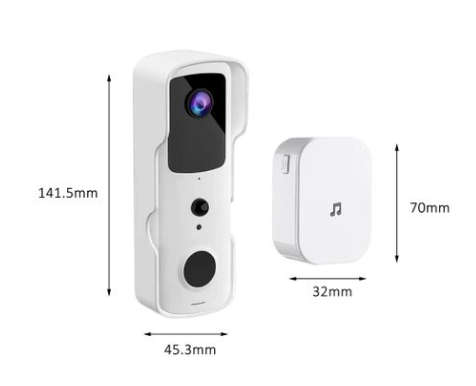 Smart Video Doorbell 1080P Intercom with chime - Tuya/Smart Life app - OPEN BOX ITEM