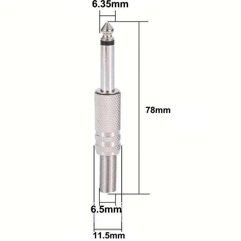 Connector 6.35mm Male Silver Straight Mono Guitar Speaker **LOCAL STOCK**