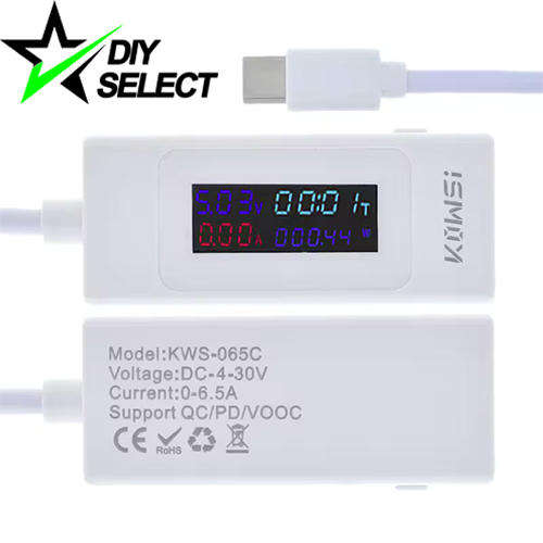 Meter USB Type-C Power Charging Tester Mobile KWS-065C White **LOCAL STOCK**