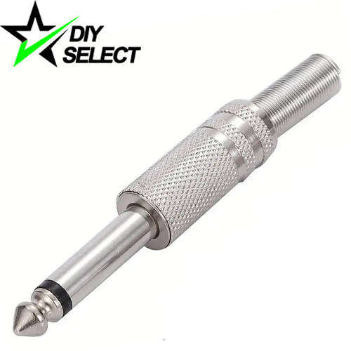 Connector 6.35mm Male Silver Straight Mono Guitar Speaker **LOCAL STOCK**