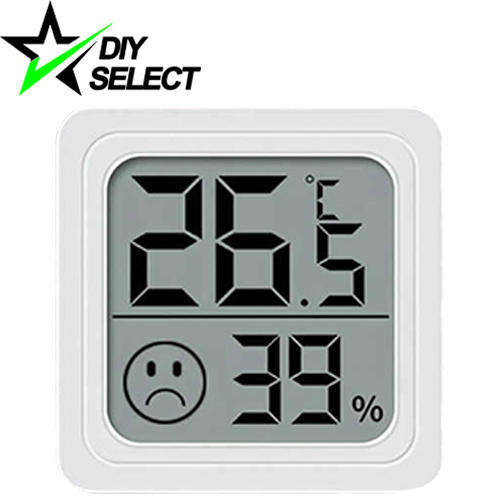 Meter Humidity + Temp Hygrometer Digital White Square 45 x 45mm **LOCAL STOCK**