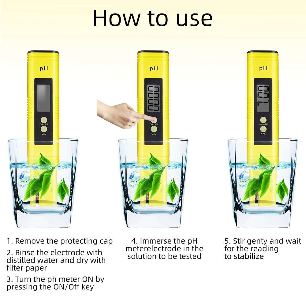 PH Meter Tester Digital + 3pcs Buffer Powder + 1x Clear Holder + 2x Batteries **LOCAL STOCK**