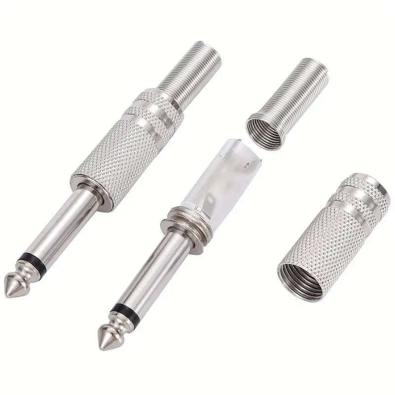 Connector 6.35mm Male Silver Straight Mono Guitar Speaker **LOCAL STOCK**