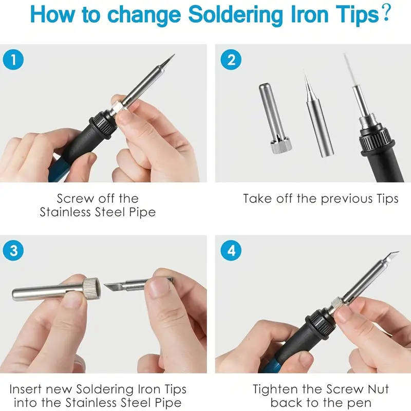 Solder Iron Tip Set 900M Silver 10pcs **LOCAL STOCK**