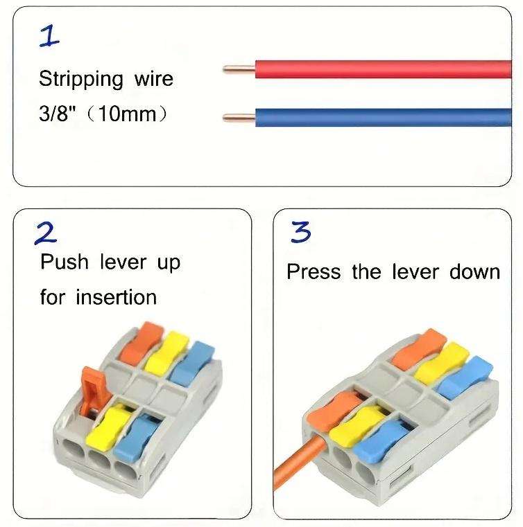 Splice Connector Wago 3 Lever Double Sided **LOCAL STOCK**