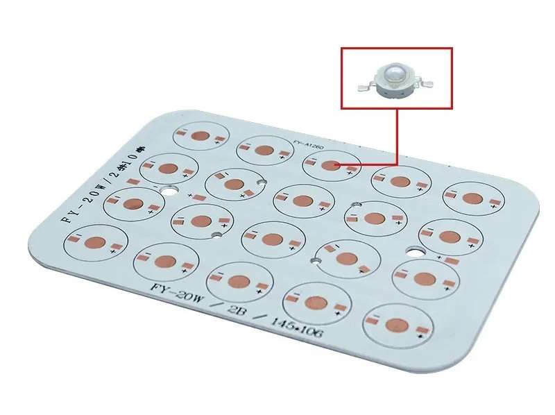 Aluminium Circuit Board for 20 Leds (1W, 3W, 5W) 145x106mm **LOCAL STOCK**
