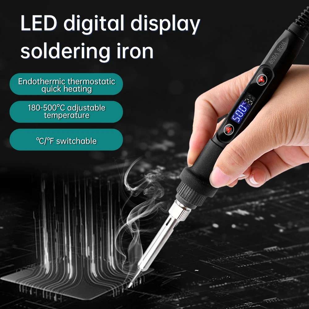 Soldering Iron 220V AC 80W Adjustable with LCD Display + On / Off Switch **LOCAL STOCK**