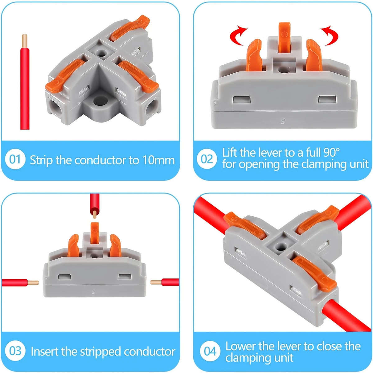 Splice Connector Wago Lever Splitter 3-Way **LOCAL STOCK**