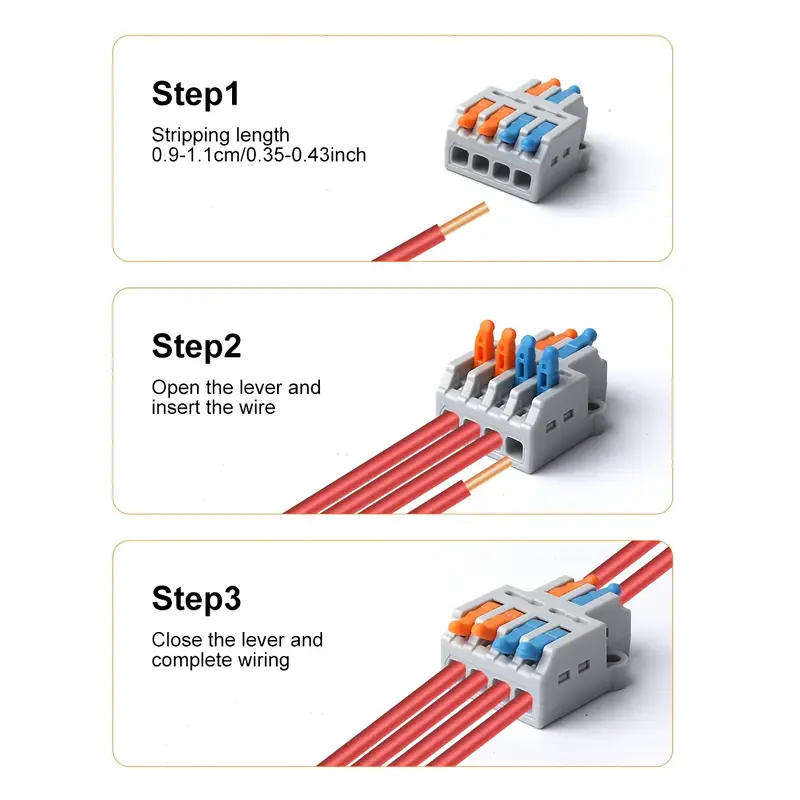 Splice Connector Wago Lever Splitter 2Pin to 6Pin with Mount Holes **LOCAL STOCK**