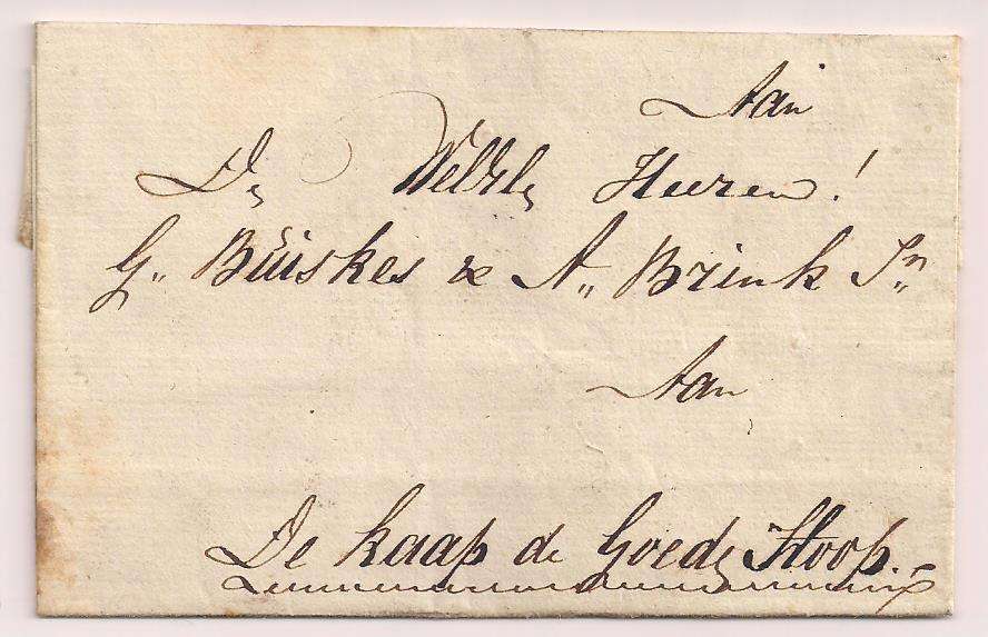 Cape of Good Hope: c1819 Letter Wrapper