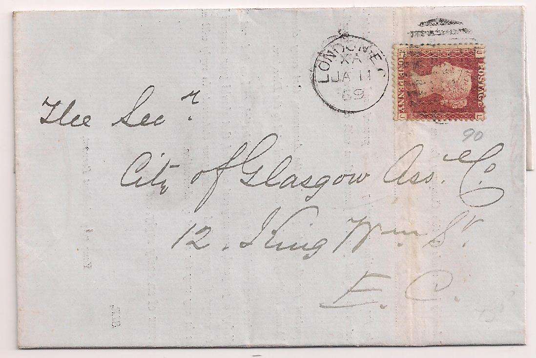 Great Britain 1869 Entire - QV 1d Red - LONDON EC