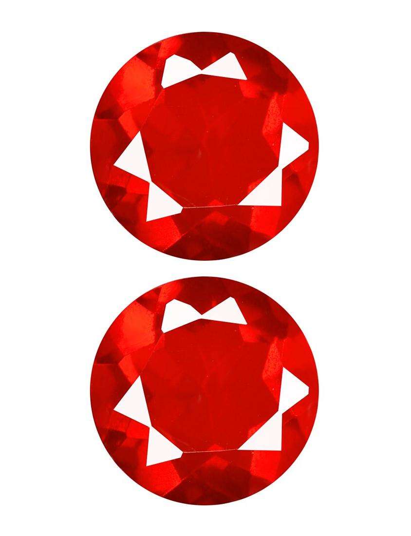 0.95t. [2Pcs] PairEye-Popping Round cut 6x6 mm AAA red Fire Opal