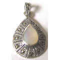 Sterling Silver ,Marcasite & Mother of Pearl Pendant