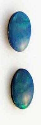 2 Piece  5.00 x 3.00mm Oval  Cab Opal Doublet T. W. 0.22 ct.