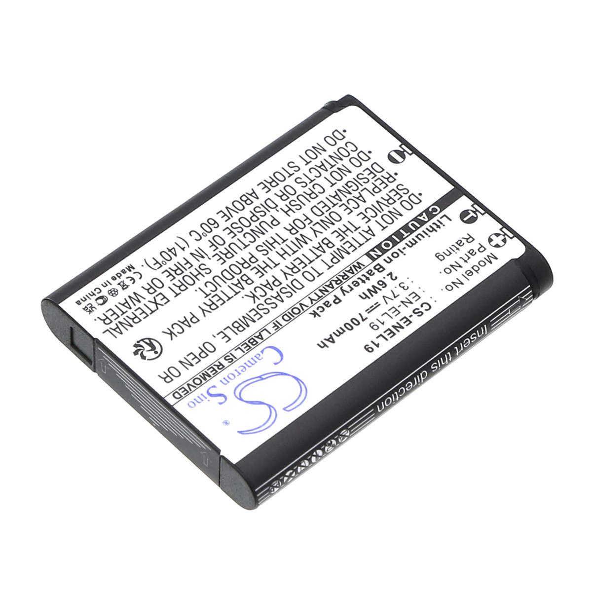 Camera Battery  CS-ENEL19    for  NIKONCoolPix S2600  EN-EL19  etc.