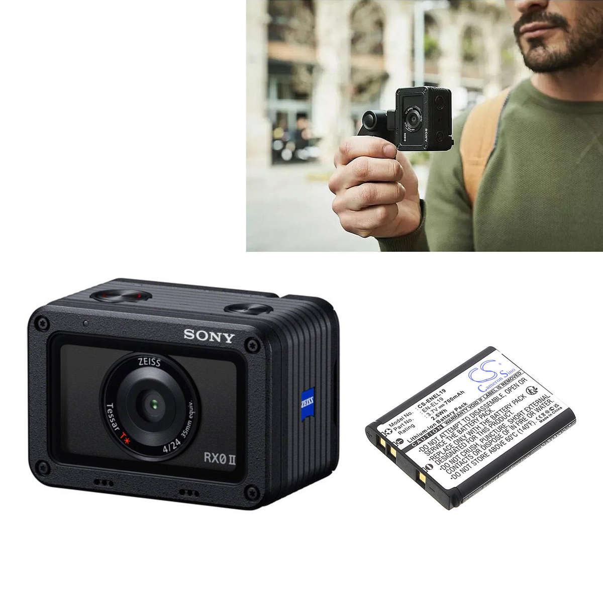 Camera Battery  CS-ENEL19    for  NIKONCoolPix S2600  EN-EL19  etc.