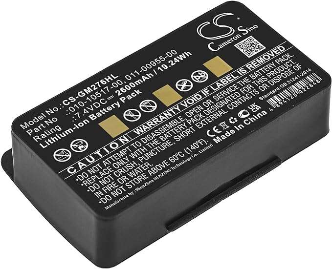GPS, Navigator Battery  CS-GM276HL  for  GARMIN  010--00543-00  etc