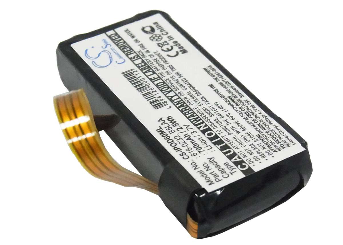MP3, MP4, PMP Battery CS-IPOD60ML for AppleiPOD Classic 120GB 616-0232  etc.