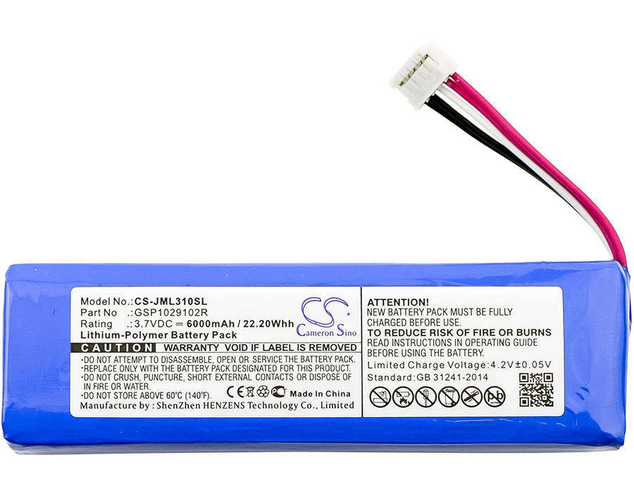 Speaker Battery CS-JML310SL for JBL Charge 2  Charge 2 Plus  GSP1029102R   etc.