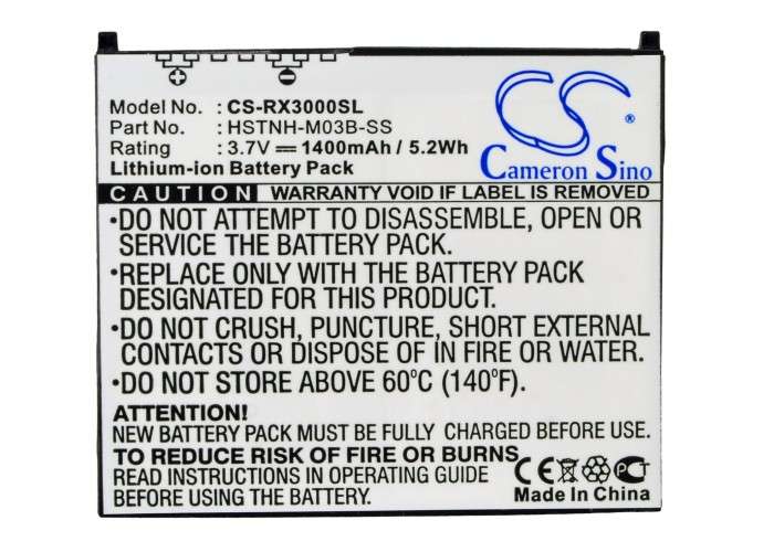 PDA, Pocket PC Battery CS-RX3000SL for HP iPAQ hx2000 35H00041-01 etc.
