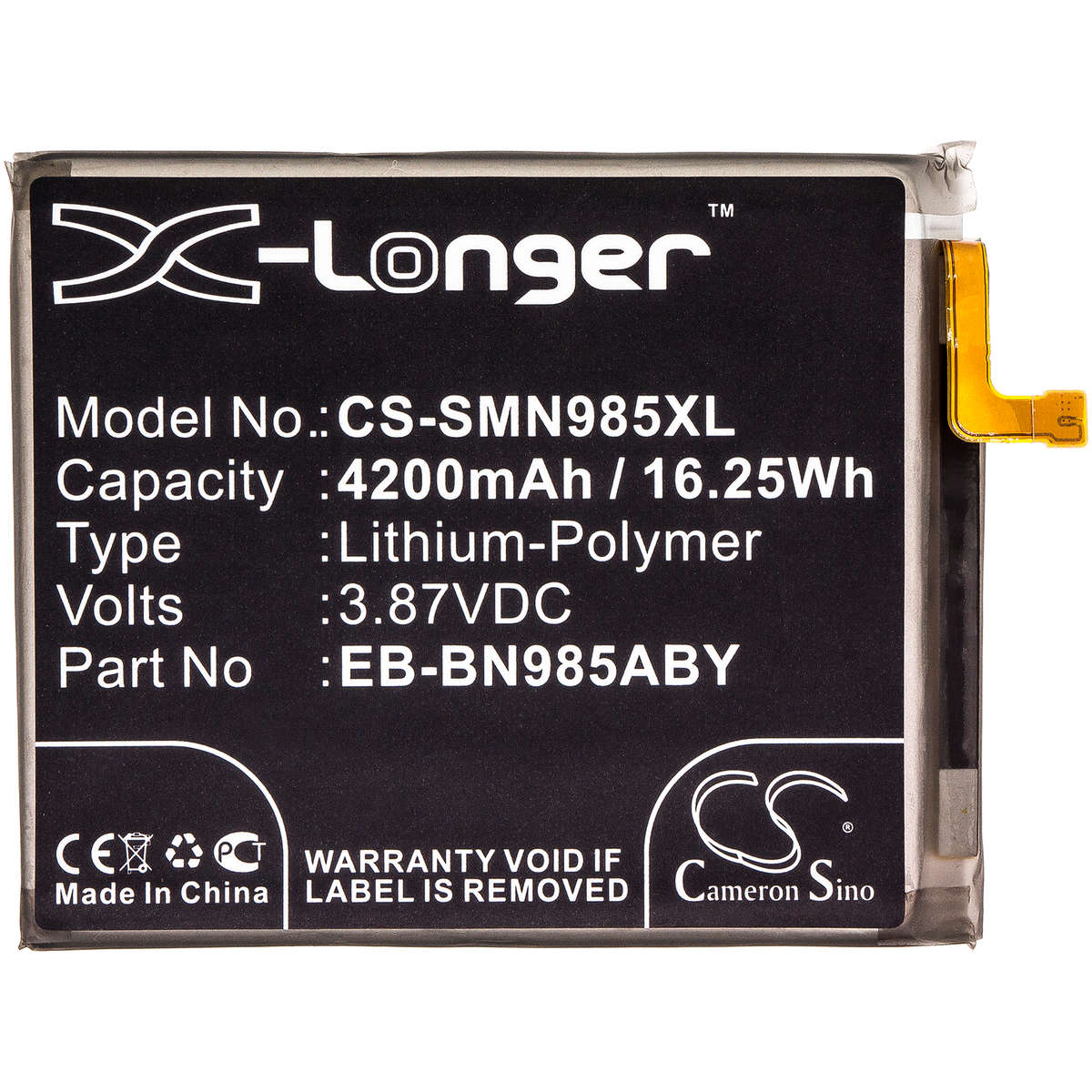 Mobile, SmartPhone Battery  CS-SMN985XL  for  SamsungGalaxy Note 20 Ultra  EB-BN985ABY  etc.