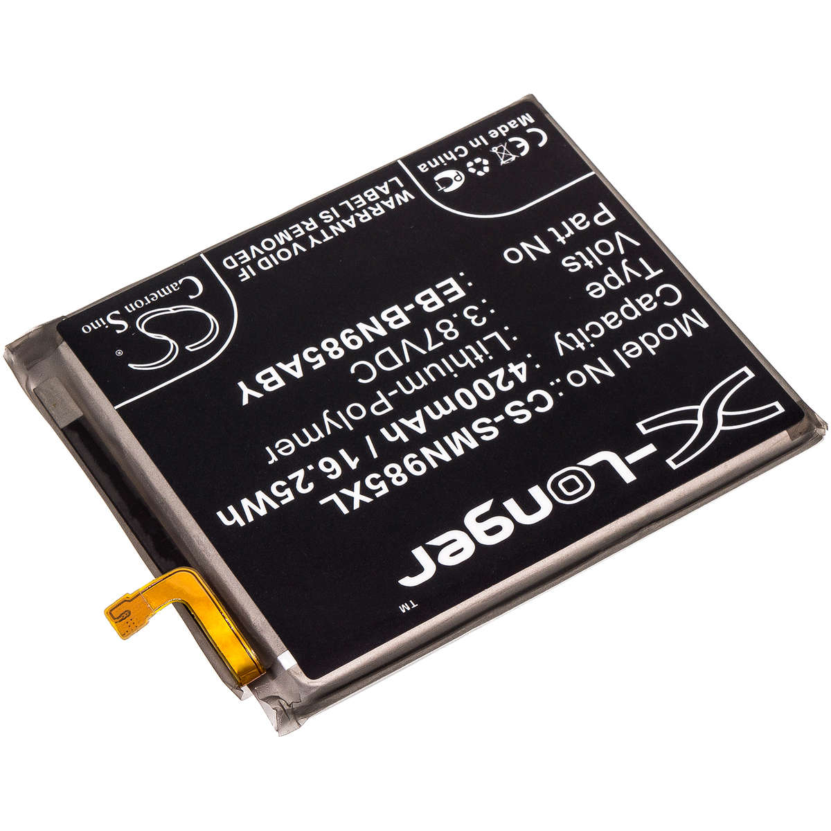 Mobile, SmartPhone Battery  CS-SMN985XL  for  SamsungGalaxy Note 20 Ultra  EB-BN985ABY  etc.
