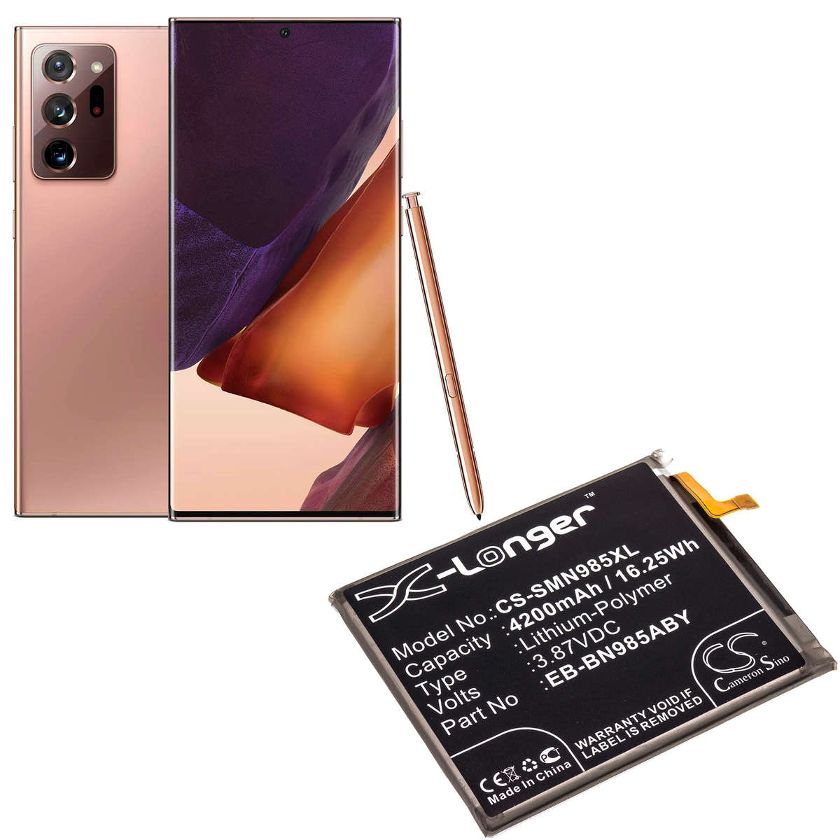 Mobile, SmartPhone Battery  CS-SMN985XL  for  SamsungGalaxy Note 20 Ultra  EB-BN985ABY  etc.