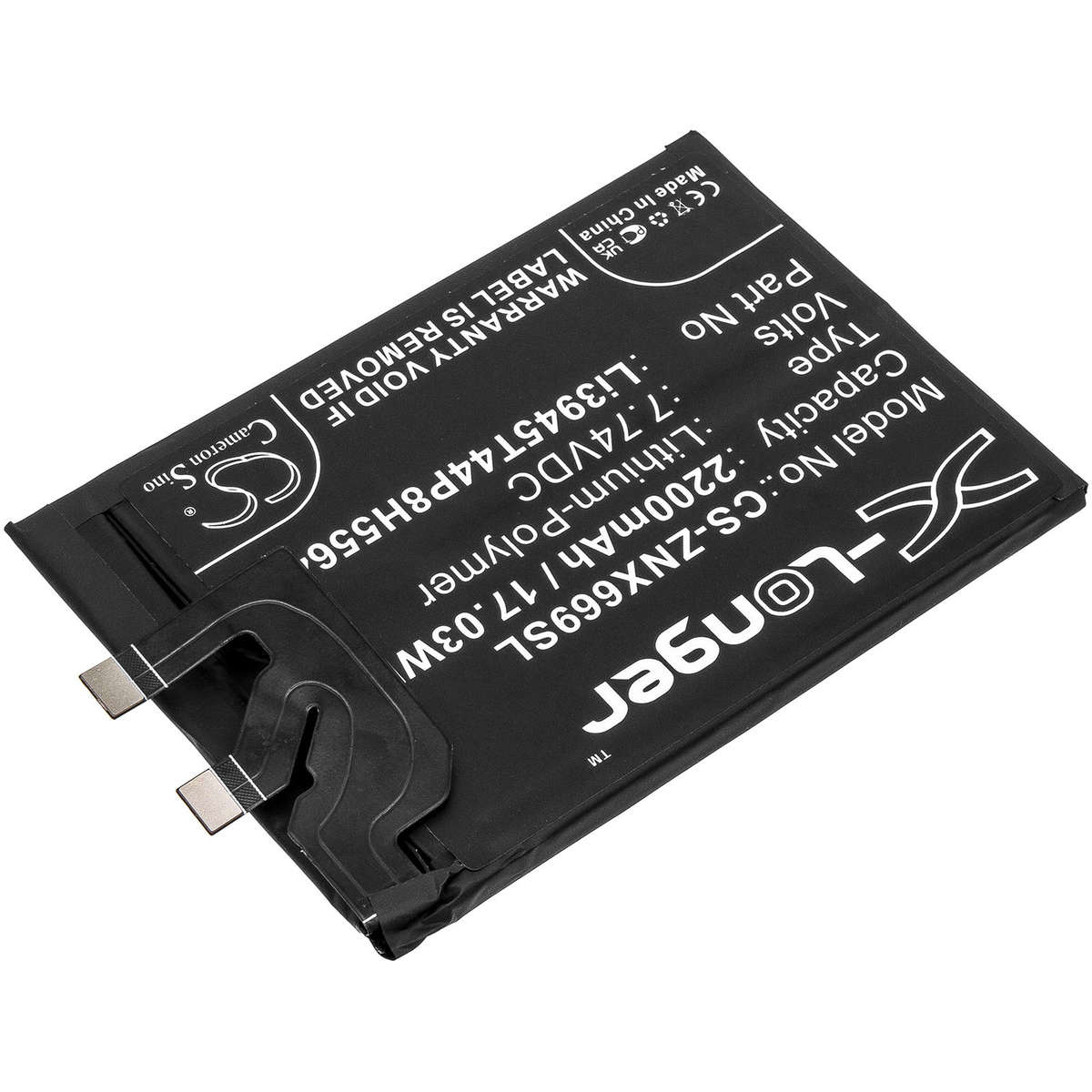 Mobile, SmartPhone Battery  CS-ZNX669SL  ZTE  NX669J-P  Li3945T44P8H556490