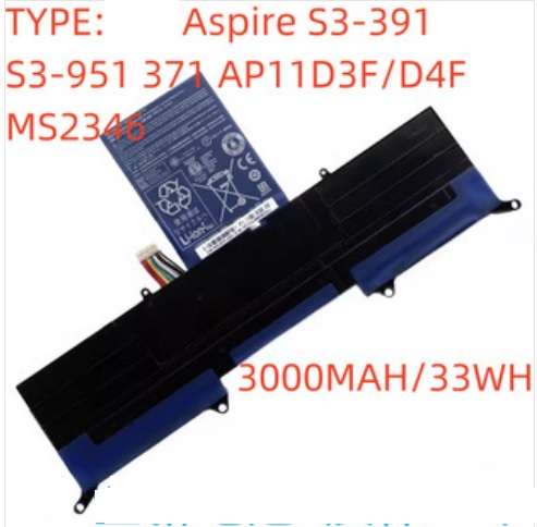 Notebook, Laptop Battery  ITCS-AP11D3FYX  for  Acer  ASPIRE S3-371  AP11D3F  etc,
