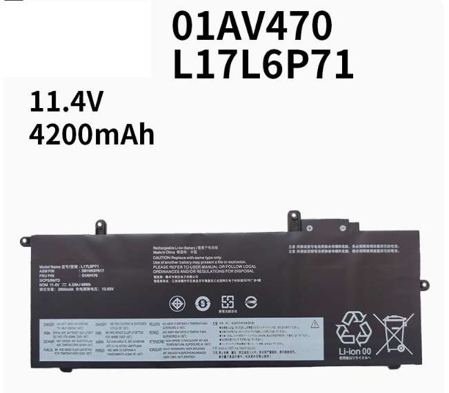 Notebook, Laptop Battery  ITCS-L17L6P71RM  for  Lenovo   ThinkPad X280   L17L6P71  etc.