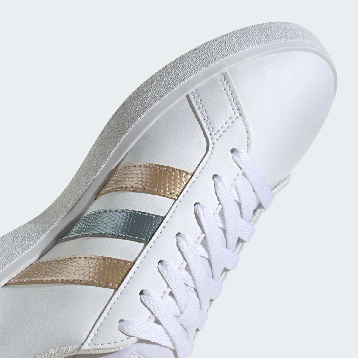 adidas Women's Grand Court Base 2.0 Cloud White/ Magic Grey/ Wonder Gold ID1865 Size UK 5 (SA 5)