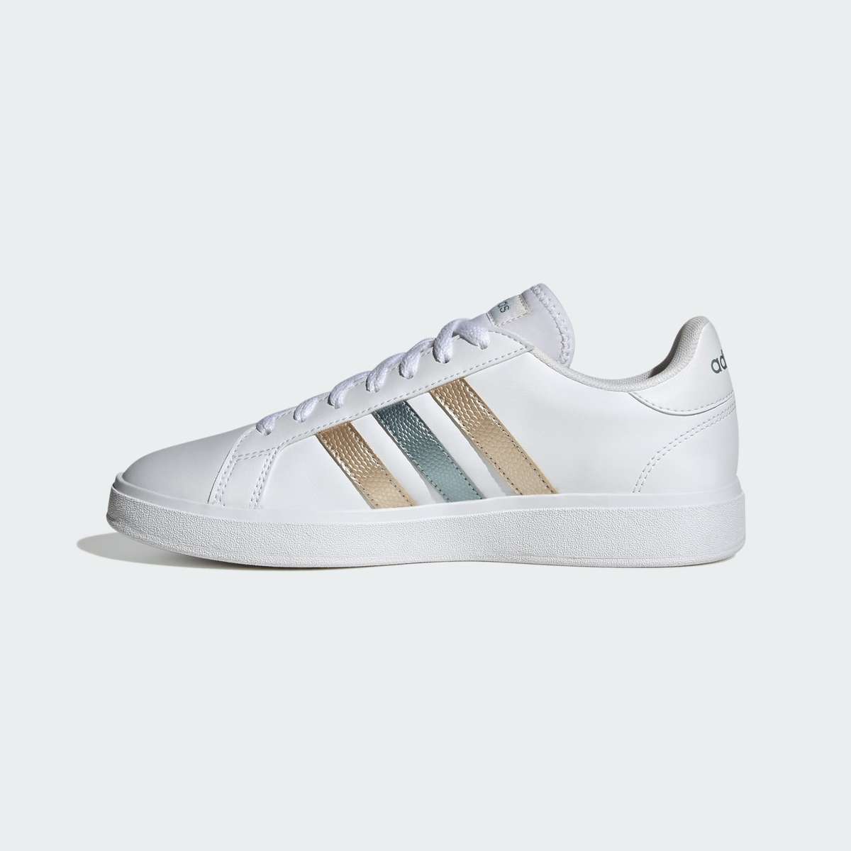 adidas Women's Grand Court Base 2.0 Cloud White/ Magic Grey/ Wonder Gold ID1865 Size UK 5 (SA 5)