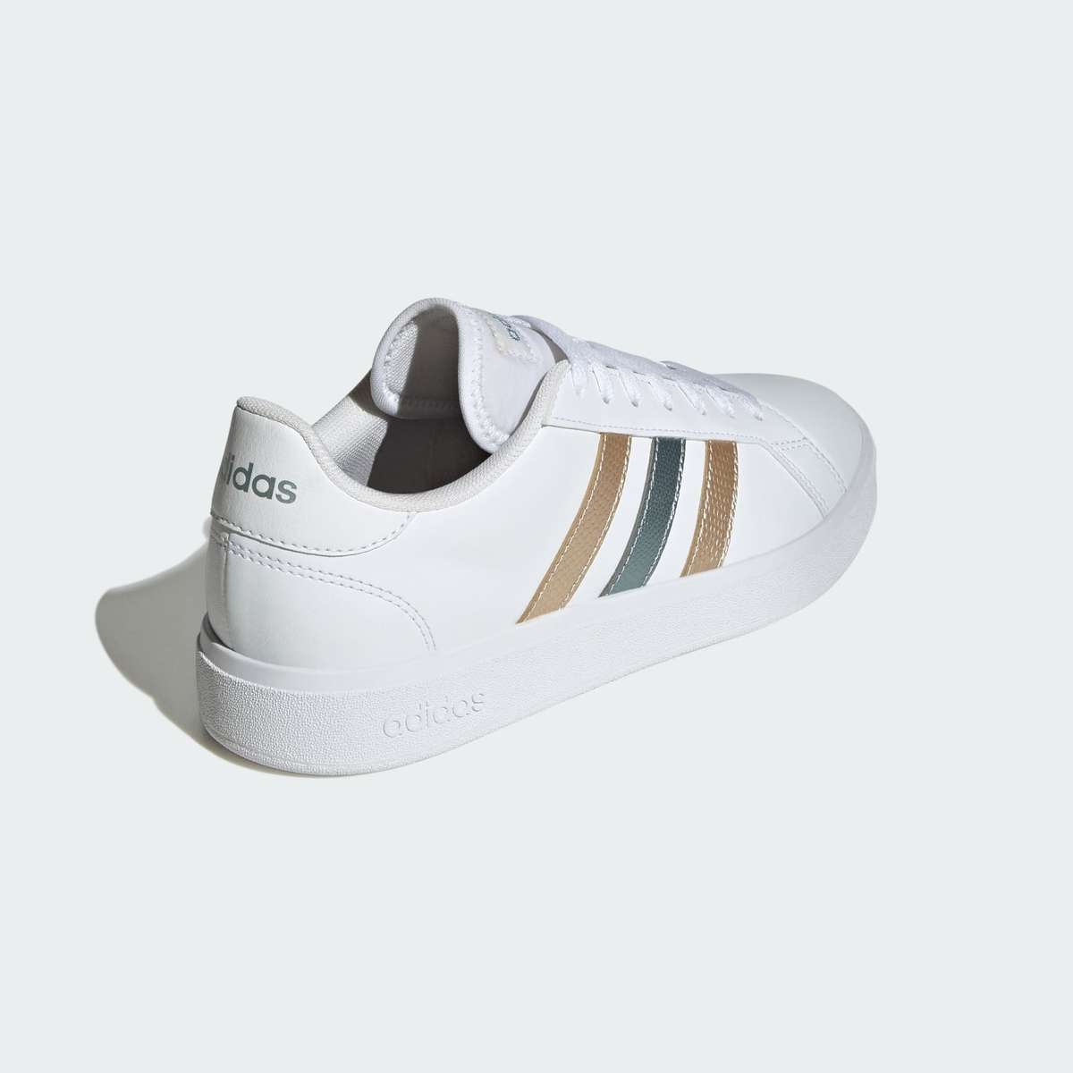 adidas Women's Grand Court Base 2.0 Cloud White/ Magic Grey/ Wonder Gold ID1865 Size UK 5 (SA 5)