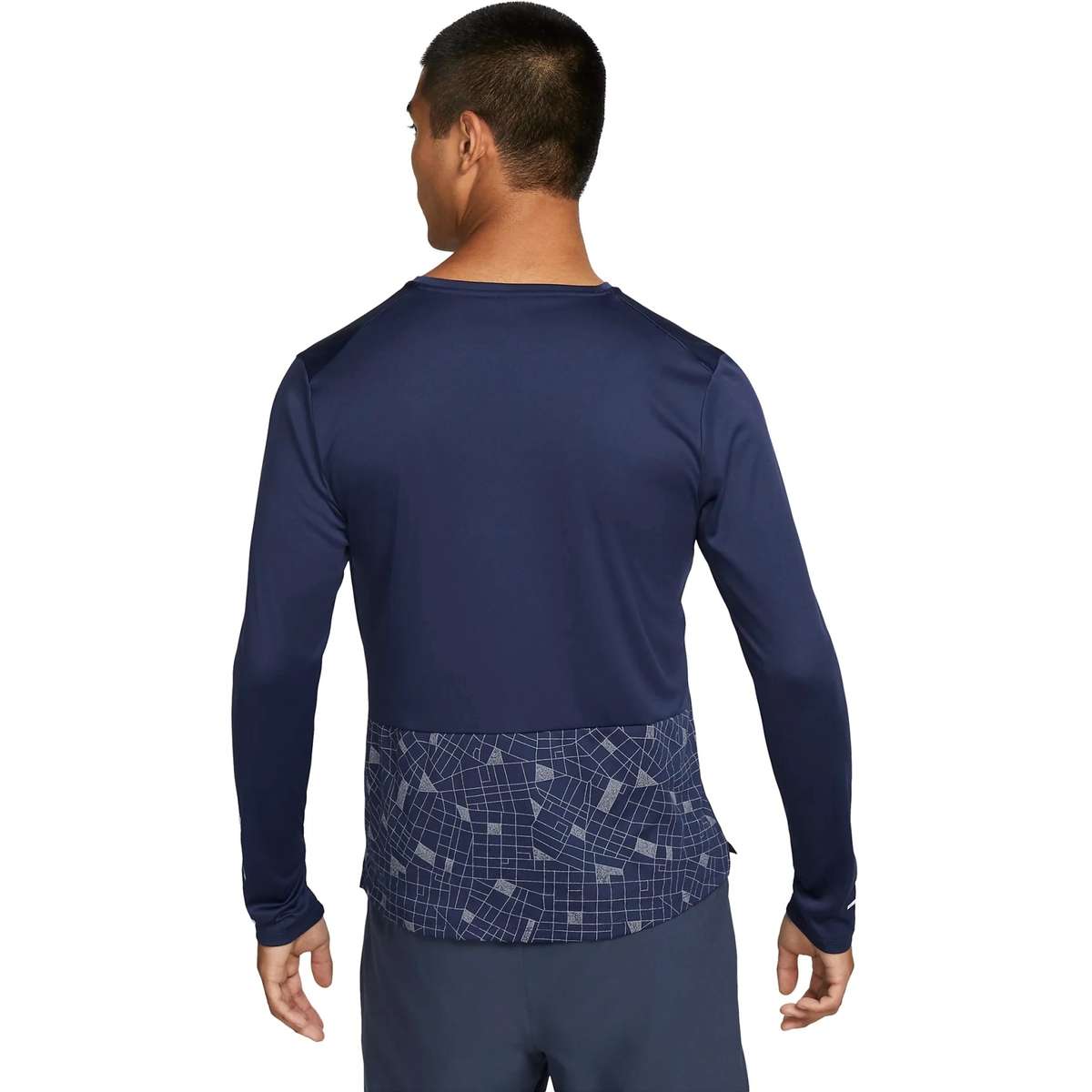 Nike Men`s Dri-FIT Miler Run Division Flash Long Sleeve Midnight Navy DQ6493 410 Size XL
