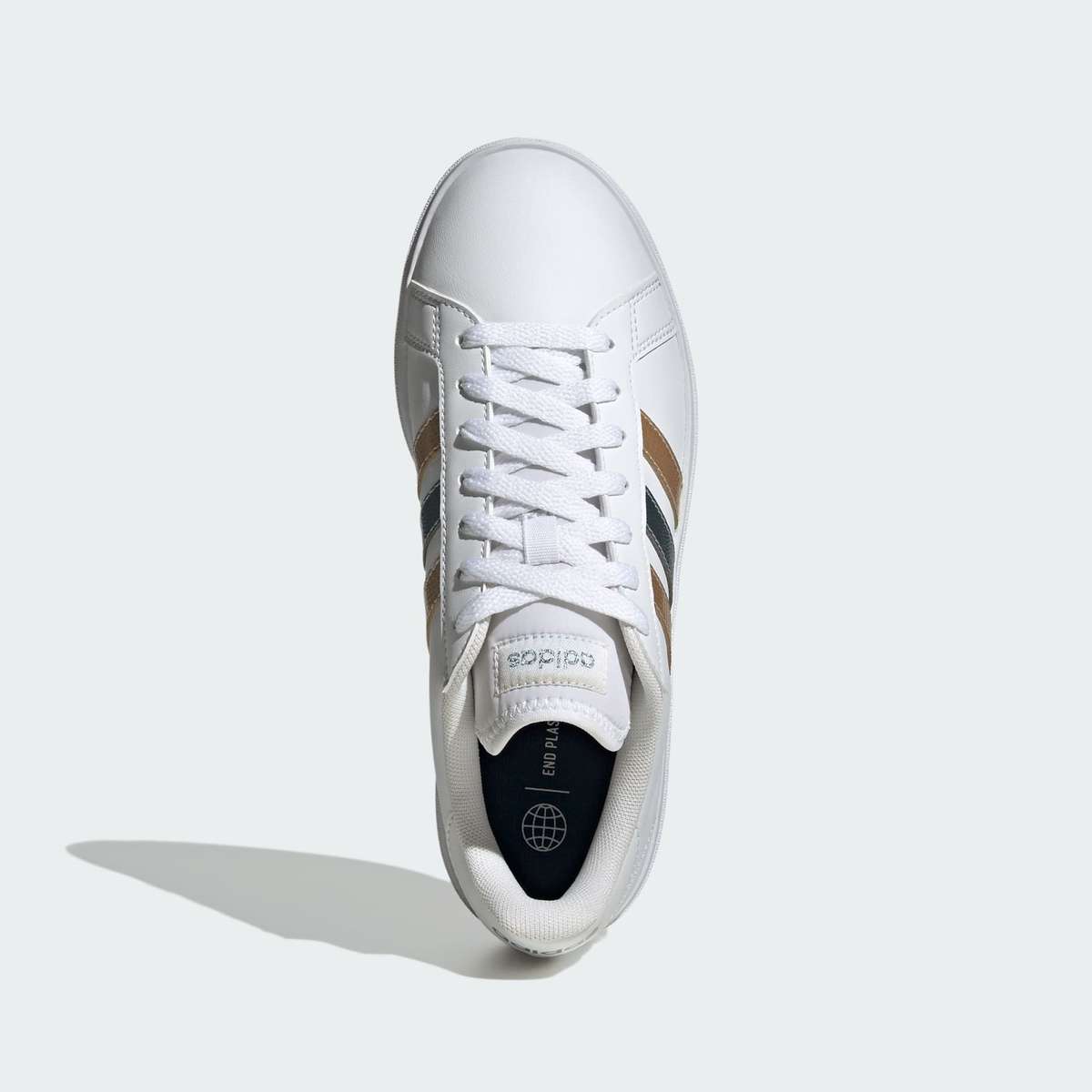 adidas Women's Grand Court Base 2.0 Cloud White/ Magic Grey/ Wonder Gold ID1865 Size UK 5 (SA 5)