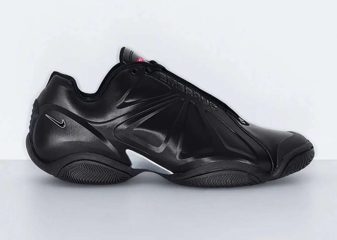 Nike x Supreme Air Zoom Courtposite Black PREOWNED FB8934 001 Size UK 8 (SA 8)