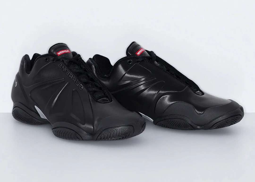 Nike x Supreme Air Zoom Courtposite Black PREOWNED FB8934 001 Size UK 8 (SA 8)