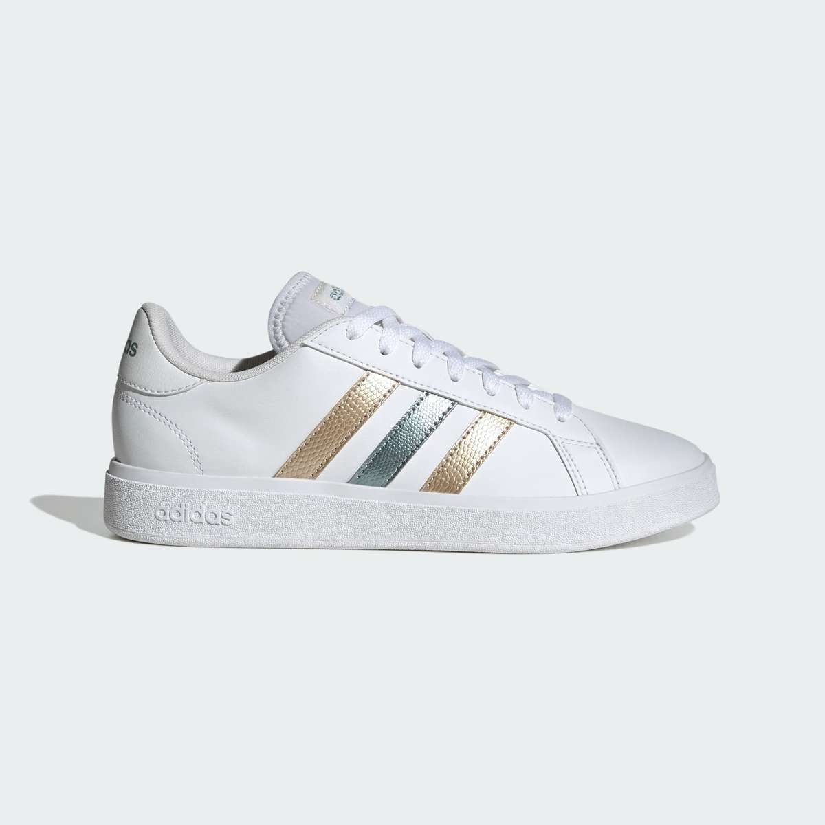 adidas Women's Grand Court Base 2.0 Cloud White/ Magic Grey/ Wonder Gold ID1865 Size UK 5 (SA 5)