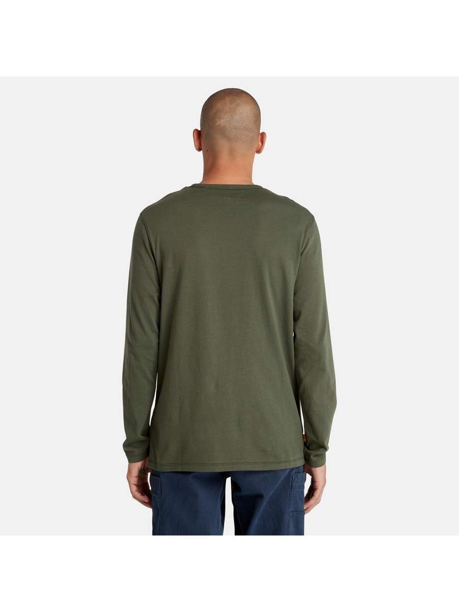 TIMBERLAND Men`s Tree Logo Green Tee Long Sleeves TB0A5YRQ Size Large