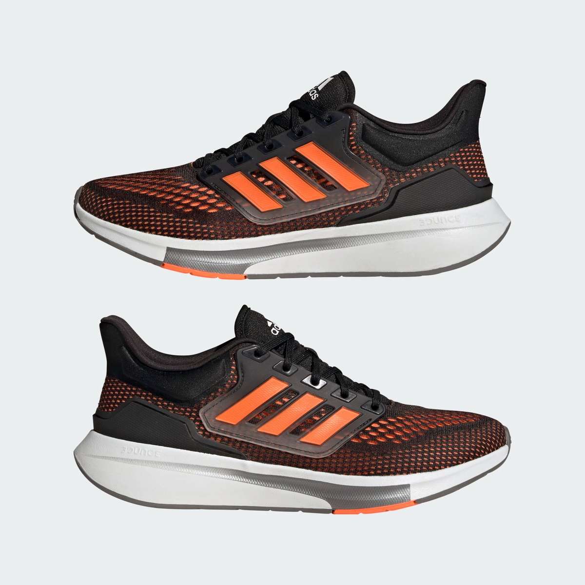 Adidas Men's EQ21 Run Core Black/Solar Orange/Iron Metallic GY2193 Size UK 9 (SA 9)