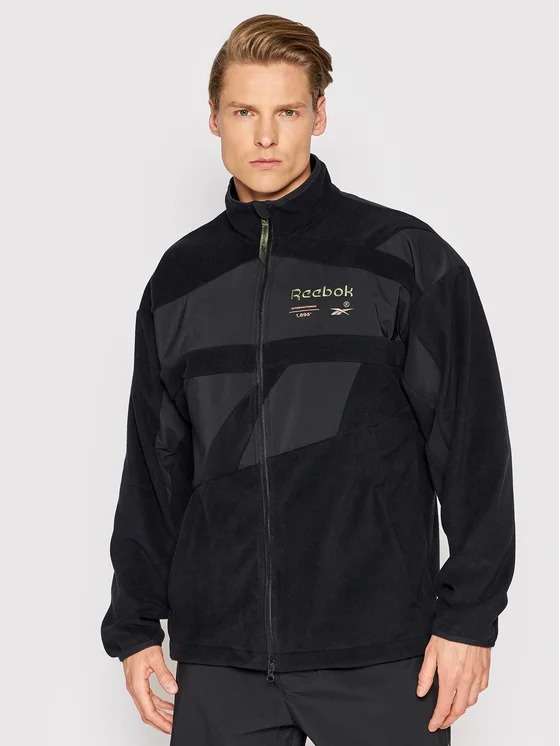 Reebok Men`s Classics Vector Black Fleece Sweatshirt HB5956 Size Small